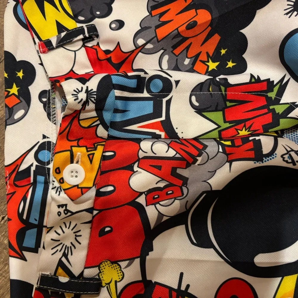 Comic Pop Art Men’s Suit — Colorful Graphic Print